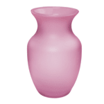 Pink glass vase with a flared rim