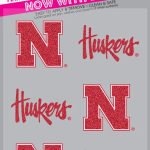 Nebraska Huskers logo pattern on a gray background
