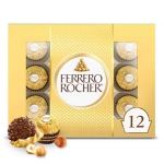 Ferrero Rocher chocolate gift box with 12 wrapped chocolates