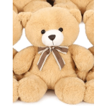 Plush teddy bear with a ribbon bow