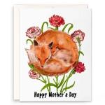 Carnation Fox Mom - Mother's Day Card