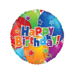 Colorful birthday balloon with "Happy Birthday!" text