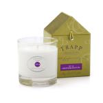 Glass candle with olive-green box packaging