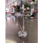 Clear crystal cross ornament on a counter