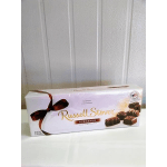 Box of Russell Stover assorted chocolates on a white surface