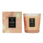 Voluspa Kalahari Watermelon candle in a patterned glass jar with matching box