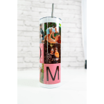 Personalized Photo Tumbler 20 oz 6 Photos Pink