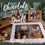 Chocolate gift boxes with assorted sweets and small treats