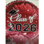 Grad 2026 Balloon - Burgundy
