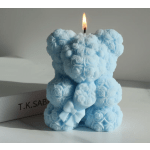 Teddy Rose Candle - BLUE