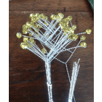 Decorative silver wire picks with yellow gem-like beads
