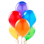 Cluster of colorful balloons on a white background