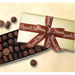 Box of assorted chocolates tied with a ribbon