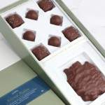 Box of assorted chocolates with a large chocolate bear