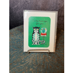 Greeting card with a cat illustration and the text 'I only have eyes for you'