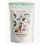 White pouch of Botanical Bones Flower Power dog treats with floral graphics