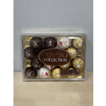 Box of assorted Ferrero chocolates in clear plastic packaging