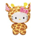 Plush giraffe Hello Kitty character with a pink bow