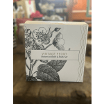 Box labeled Vintage Peony Botanical Bath & Body Set