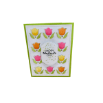 Mother's Day greeting card with colorful tulip cutouts