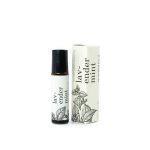 Lavender mint roll-on bottle beside its box