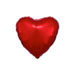 Red heart-shaped balloon on a white background
