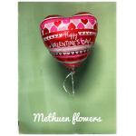 Heart-shaped Valentine’s Day balloon with pink and red hearts