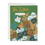 Father's Day greeting card with floral and butterfly illustration