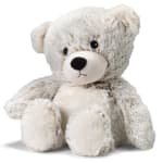 Plush teddy bear with cream and gray fur