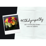 Colorful rose bouquet beside a sympathy card message