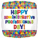 Colorful square balloon with "Happy Administrative Professionals Day" text