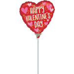 Heart-shaped red Valentine’s Day balloon on a stick