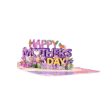 Mother's Day pop-up card with colorful floral decorations