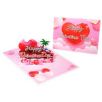 Pink Valentine’s Day pop-up cards with red hearts