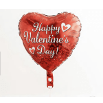 Red heart-shaped balloon with "Happy Valentine's Day" text