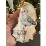 Decoupaged Seagull Shell Ornament