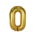 Gold number 0 foil balloon on a white background