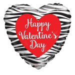 Heart-shaped Valentine’s Day balloon with zebra stripes