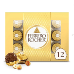 Ferrero Rocher chocolate gift box with 12 gold-wrapped chocolates