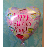 Heart-shaped balloon reading "Happy Mother's Day" with teacup graphics