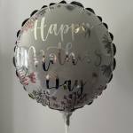 9" Silver Mother's Day Stick Balloon