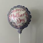 4" Butterfly Pattern Mother's Day Stick Balloon