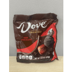 Bag of Dove dark chocolate candies on a table