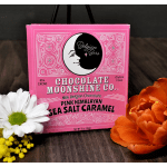 Pink chocolate box with white daisy and orange flower accents