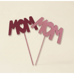 Handcrafted Wooden "MOM" Heart Topper