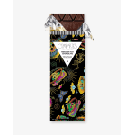 Wrapped bar of Mexican hot chocolate with patterned packaging