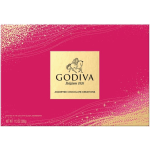 Pink Godiva assorted chocolate box with gold logo