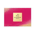 Godiva assorted chocolate box in bright pink packaging