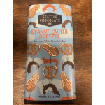 Seattle Chocolate peanut butter pretzel chocolate bar in blue wrapper