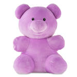 Purple teddy bear plush toy on a white background